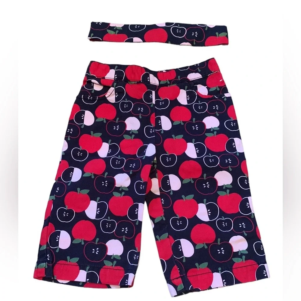 Gymboree Apple Of Her Eye T-Shirt, Shorts and Headband Lot 12-18 Months Cotton